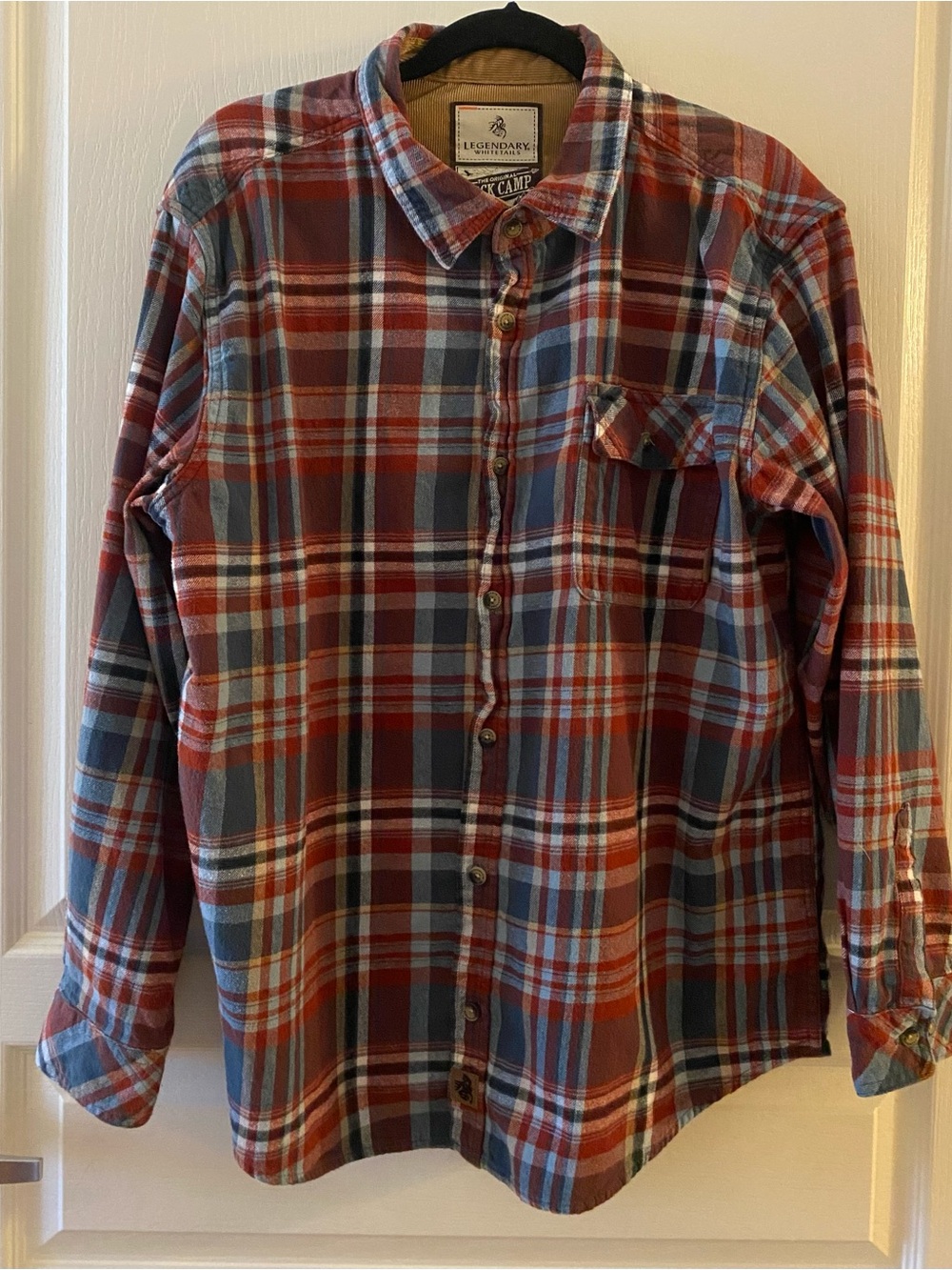 LEGENDARY WHITETAILS Buck Camp 100% Cotton Flannel Shirt in Blue & Red - XL